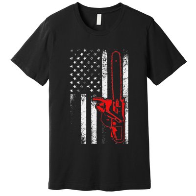 Funny Logger Arborist Gift Cool Lumberjack Woodworker Premium T-Shirt