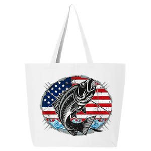 Fishing Lovers + American Flag 25L Jumbo Tote