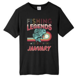 Fishing Legends Are Born In January Tall Fusion ChromaSoft Performance T-Shirt