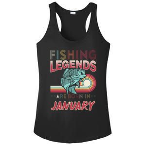 Fishing Legends Are Born In January Ladies PosiCharge Competitor Racerback Tank