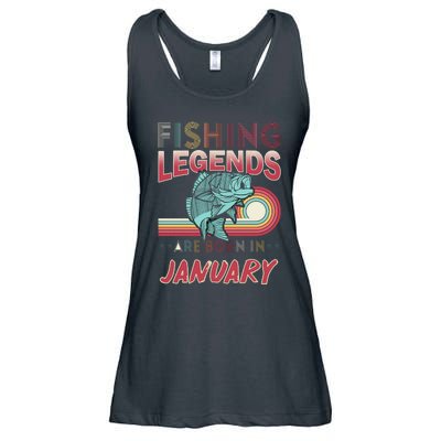 Fishing Legends Are Born In January Ladies Essential Flowy Tank