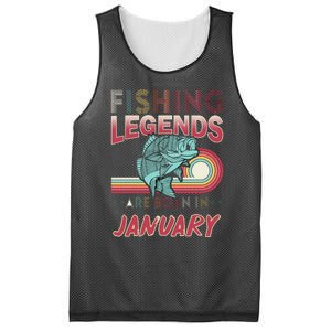 Fishing Legends Are Born In January Mesh Reversible Basketball Jersey Tank