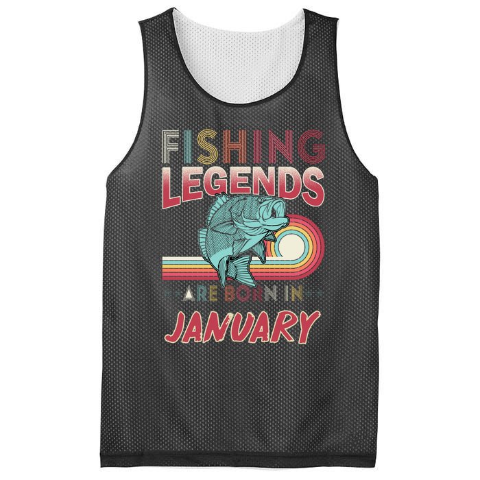 Fishing Legends Are Born In January Mesh Reversible Basketball Jersey Tank