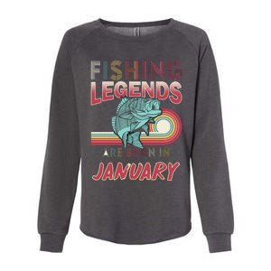 Fishing Legends Are Born In January Womens California Wash Sweatshirt