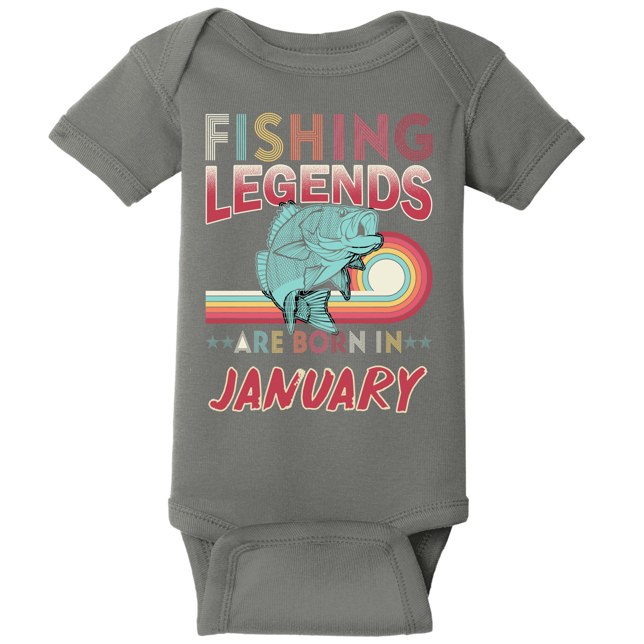 Fishing Legends Are Born In January Baby Bodysuit