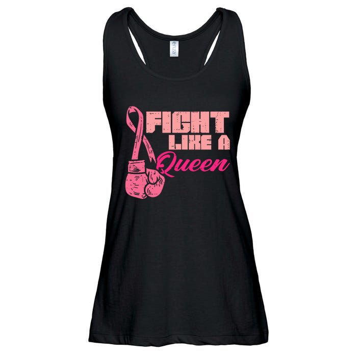 Fight Like A Queen Fighting Breast Cancer Awareness Ladies Essential Flowy Tank