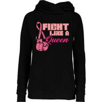 Fight Like A Queen Fighting Breast Cancer Awareness Womens Funnel Neck Pullover Hood