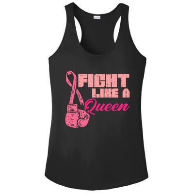 Fight Like A Queen Fighting Breast Cancer Awareness Ladies PosiCharge Competitor Racerback Tank