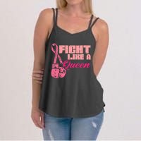 Fight Like A Queen Fighting Breast Cancer Awareness Women's Strappy Tank