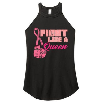 Fight Like A Queen Fighting Breast Cancer Awareness Women's Perfect Tri Rocker Tank