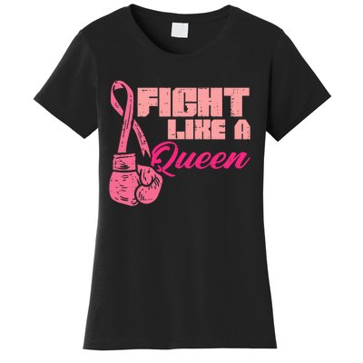 Fight Like A Queen Fighting Breast Cancer Awareness Women's T-Shirt