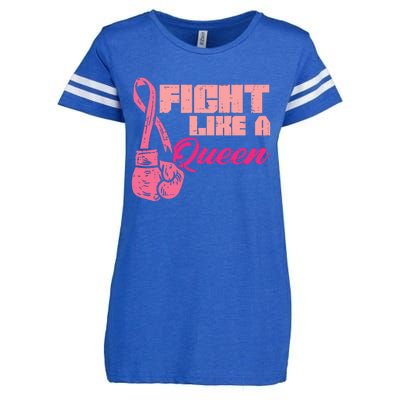 Fight Like A Queen Fighting Breast Cancer Awareness Enza Ladies Jersey Football T-Shirt