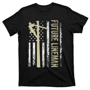 Future Lineman American Flag Electric Cable 4th Of July T-Shirt