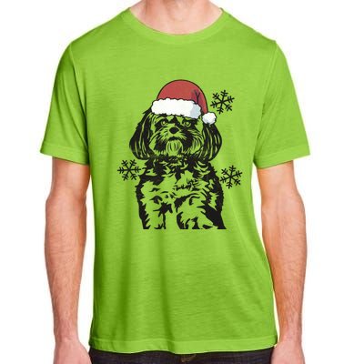 Funny Lhasa Apso Christmas Santa Hat Xmas Mom Dad Cool Gift Adult ChromaSoft Performance T-Shirt