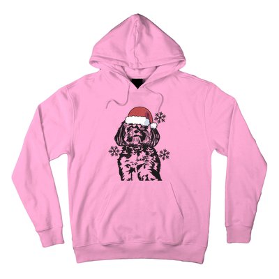 Funny Lhasa Apso Christmas Santa Hat Xmas Mom Dad Cool Gift Hoodie