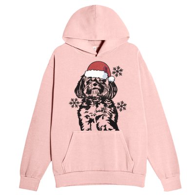 Funny Lhasa Apso Christmas Santa Hat Xmas Mom Dad Cool Gift Urban Pullover Hoodie