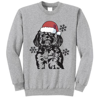 Funny Lhasa Apso Christmas Santa Hat Xmas Mom Dad Cool Gift Sweatshirt