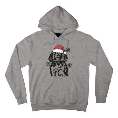 Funny Lhasa Apso Christmas Santa Hat Xmas Mom Dad Cool Gift Tall Hoodie