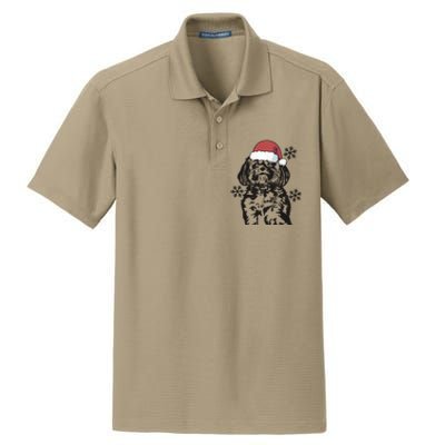 Funny Lhasa Apso Christmas Santa Hat Xmas Mom Dad Cool Gift Dry Zone Grid Polo