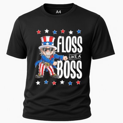 Floss Like A Boss 4th Of July Uncle Sam Cooling Performance Crew T-Shirt