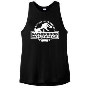 Fatherhood Like A Walk In The Park Dad Dinosaur Ladies PosiCharge Tri-Blend Wicking Tank