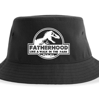 Fatherhood Like A Walk In The Park Dad Dinosaur Sustainable Bucket Hat