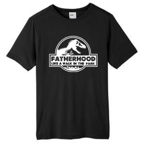 Fatherhood Like A Walk In The Park Dad Dinosaur Tall Fusion ChromaSoft Performance T-Shirt