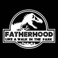 Fatherhood Like A Walk In The Park Dad Dinosaur Women's Knotted Racerback Tank