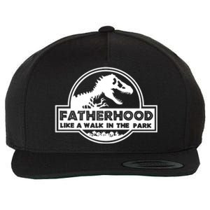 Fatherhood Like A Walk In The Park Dad Dinosaur Wool Snapback Cap