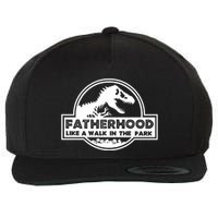 Fatherhood Like A Walk In The Park Dad Dinosaur Wool Snapback Cap