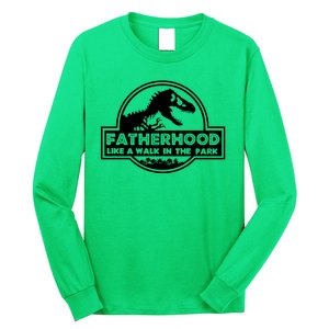 Fatherhood Like A Walk In The Park Dad Dinosaur Long Sleeve Shirt