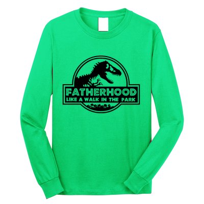 Fatherhood Like A Walk In The Park Dad Dinosaur Long Sleeve Shirt