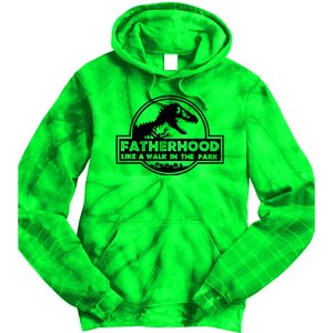 Fatherhood Like A Walk In The Park Dad Dinosaur Tie Dye Hoodie