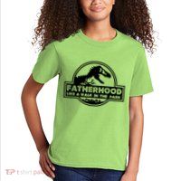 Fatherhood Like A Walk In The Park Dad Dinosaur Kids T-Shirt
