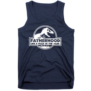 Fatherhood Like A Walk In The Park Dad Dinosaur Tank Top