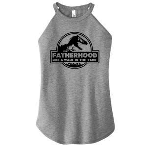 Fatherhood Like A Walk In The Park Dad Dinosaur Women's Perfect Tri Rocker Tank