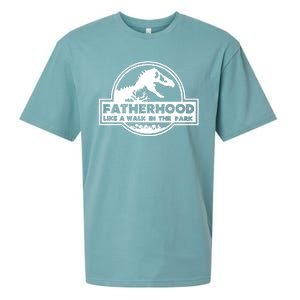 Fatherhood Like A Walk In The Park Dad Dinosaur Sueded Cloud Jersey T-Shirt