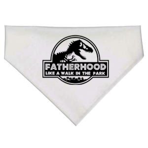 Fatherhood Like A Walk In The Park Dad Dinosaur USA-Made Doggie Bandana