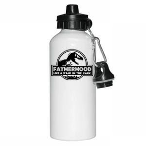 Fatherhood Like A Walk In The Park Dad Dinosaur Aluminum Water Bottle 