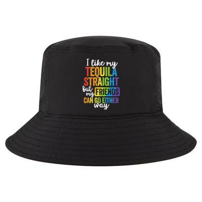Funny Lgbt Ally Gift Tequila Straight Friends Go Either Way Cool Comfort Performance Bucket Hat