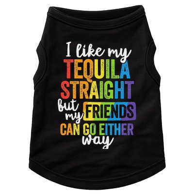 Funny Lgbt Ally Gift Tequila Straight Friends Go Either Way Doggie Tank