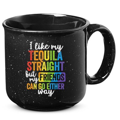 Funny Lgbt Ally Gift Tequila Straight Friends Go Either Way 15oz Campfire Ceramic Mug