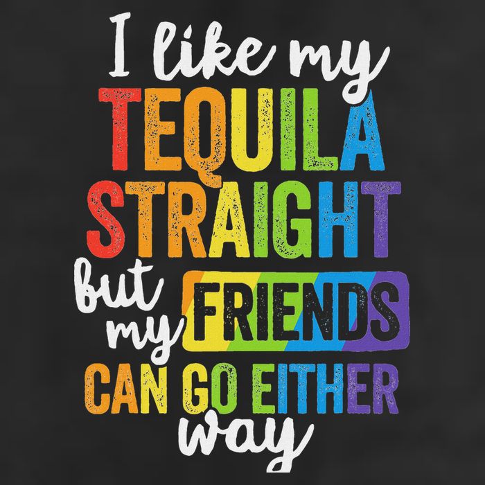 Funny Lgbt Ally Gift Tequila Straight Friends Go Either Way Golf Towel