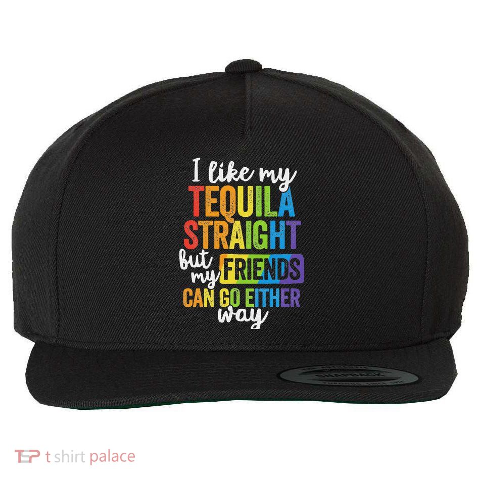 Funny Lgbt Ally Gift Tequila Straight Friends Go Either Way Wool Snapback Cap