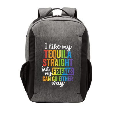 Funny Lgbt Ally Gift Tequila Straight Friends Go Either Way Vector Backpack