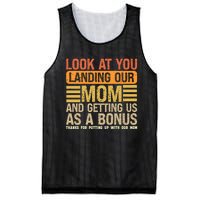 Funny Look At You Landing Our Mom Getting Us As A Bonus Gift Mesh Reversible Basketball Jersey Tank