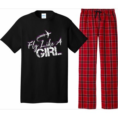 Fly Like A Girl Female Pilot Women Flying Girl Pajama Set