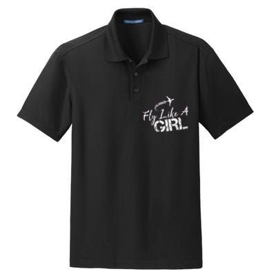 Fly Like A Girl Female Pilot Women Flying Girl Dry Zone Grid Polo