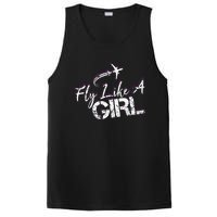 Fly Like A Girl Female Pilot Women Flying Girl PosiCharge Competitor Tank