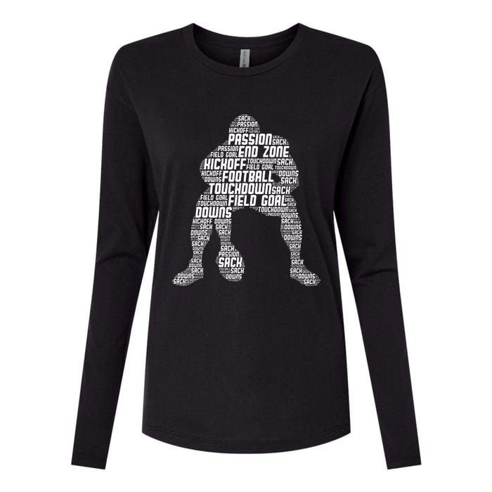 Football Lineman American Football Womens Cotton Relaxed Long Sleeve T-Shirt